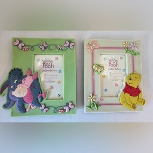 Di Lot Of 2 Disney  Eeyore Winnie the Pooh Magnet Small Picture Frames Vintage